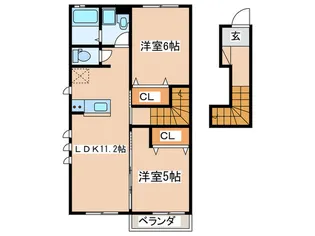 Beachside Village【2階】の間取り