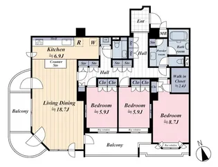 モナージュ戸越公園【2階】の間取り