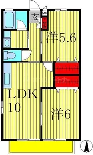 ベルウッドB【2階】の間取り