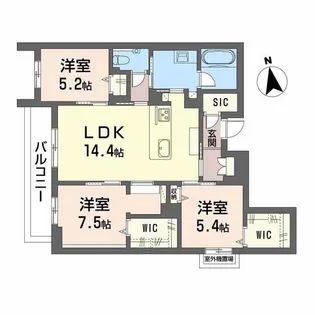 ブルーハート6【3階】の間取り