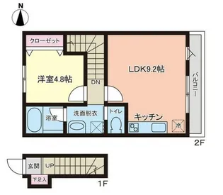 PREMORY名取駅前B【2階】の間取り