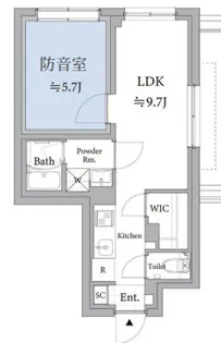【防音マンション】ASTILE studio 練馬平和台【3階】の間取り