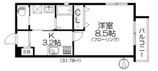 Belle Fleur M (ベルフルールエム)【3階】の間取り