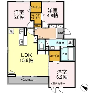 ドルチェ南八幡B3【3階】の間取り