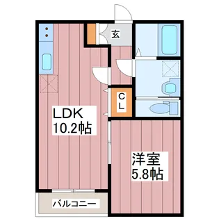 グランデュール仙台東郡山【1階】の間取り