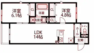 エクセル清水ヶ丘【2階】の間取り