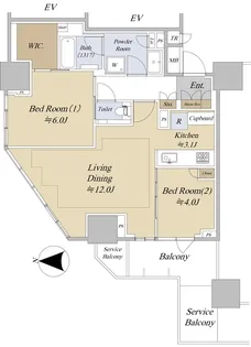 Brillia Tower 池袋 West【24階】の間取り