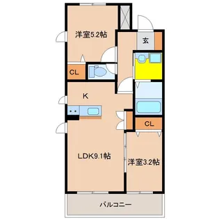 アーベイン堀川【1階】の間取り