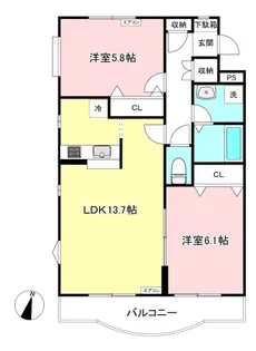 エルシャローム【3階】の間取り
