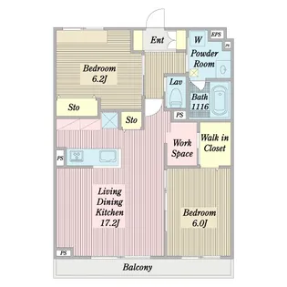 ベルガモット不動橋【2階】の間取り