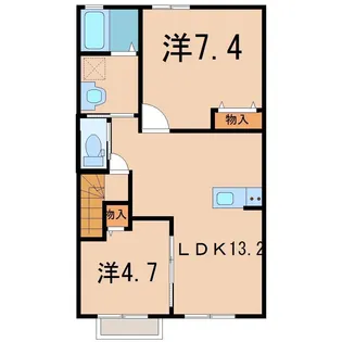 モンテ カヴァロB【2階】の間取り