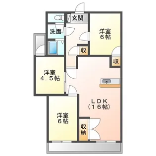 サンピア植田【6階】の間取り