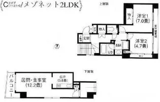 ハウス川喜田【7階】の間取り