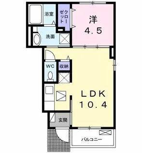 カーサ ヴェルデ【1階】の間取り
