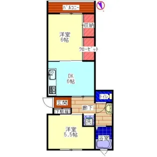 ハイネス長田【2階】の間取り