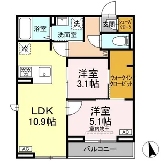 D-SOLACE津田沼 II【3階】の間取り