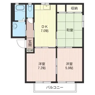 シャトル回田A【1階】の間取り