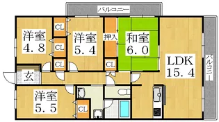 CASSIA南住吉【8階】の間取り