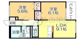 Barbatella久留米南【2階】の間取り