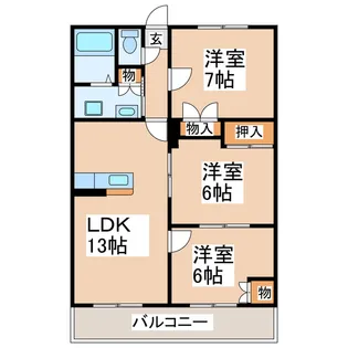 ハイムさくら【3階】の間取り