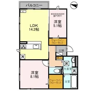 マーリエ三国ヶ丘【1階】の間取り