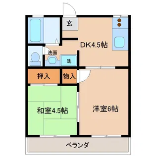 フローラル木花台 6棟【2階】の間取り