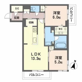 ベレオ プティ ボア【3階】の間取り