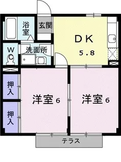 ラフィーネ生駒 (西松ヶ丘)【1階】の間取り