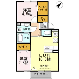 ウィン・レーベンII【1階】の間取り