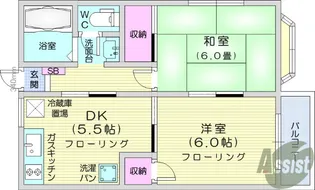 ノーブル弐番館【2階】の間取り