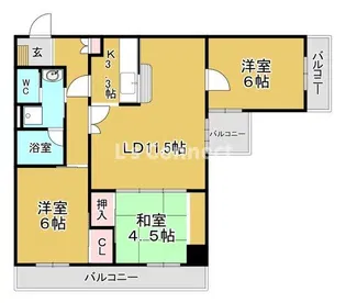 リバーサイドヒル及川【6階】の間取り
