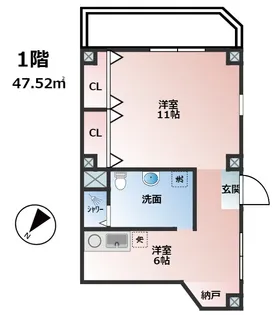 セブン大澤【1階】の間取り