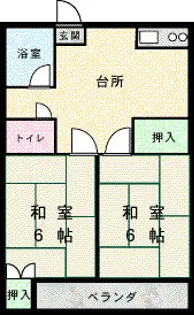 城山ハイツ【1階】の間取り