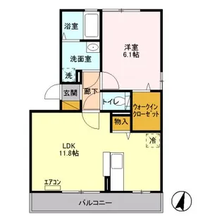 グランビューコート B【2階】の間取り
