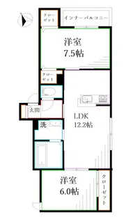 UTENA TERRACE A【2階】の間取り
