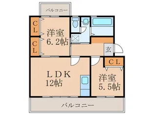 CANDEO柏の森【2階】の間取り
