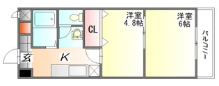 北林マンションII【4階】の間取り