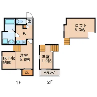 ヴィサージュ新栄【2階】の間取り