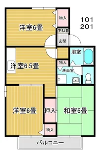メゾンサクライIIIC【1階】の間取り