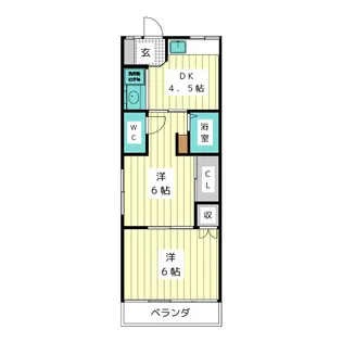 弥生荘【2階】の間取り