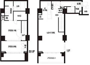 レジディア白金高輪【1階】の間取り