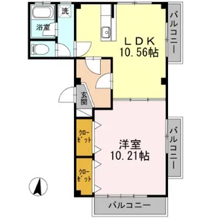ハピネス本郷II【1階】の間取り