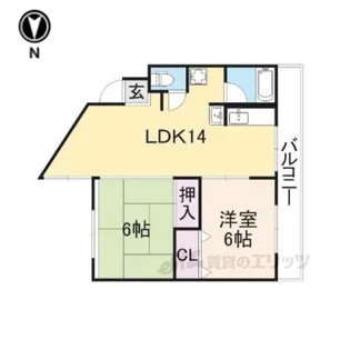 東生駒ハイツ【3階】の間取り