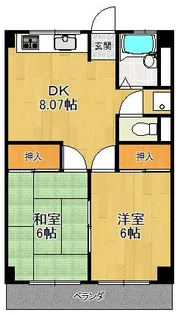 市隆ハイツ塚口【2階】の間取り