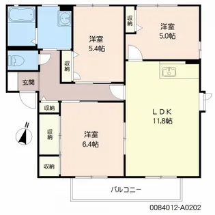 ディアス西天神【2階】の間取り