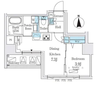 ジオエント秋葉原【4階】の間取り