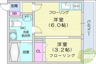 メリディアン国見弐番館【2階】の間取り