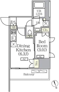 プライムガーデン銀座八丁堀【5階】の間取り