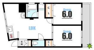 平和ビル【9階】の間取り