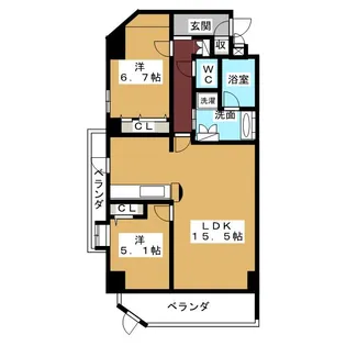 サンシエル【1階】の間取り